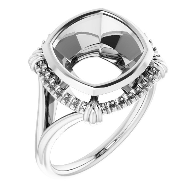 Bezel-Set Halo-Style Ring