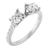 French-Set Three-Stone Engagement Ring or Band 