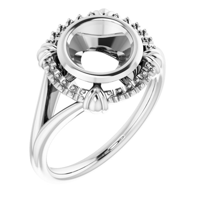 Bezel-Set Halo-Style Ring