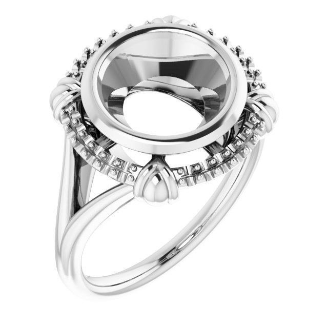 Bezel-Set Halo-Style Ring