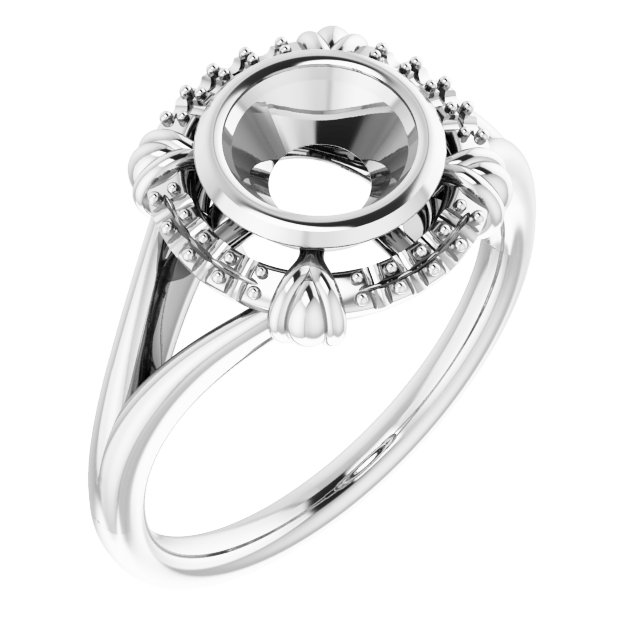 Bezel-Set Halo-Style Ring