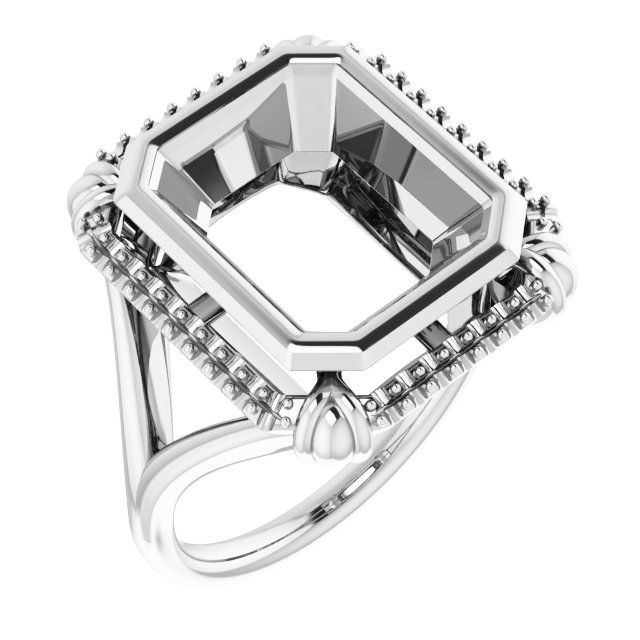 Bezel-Set Halo-Style Ring