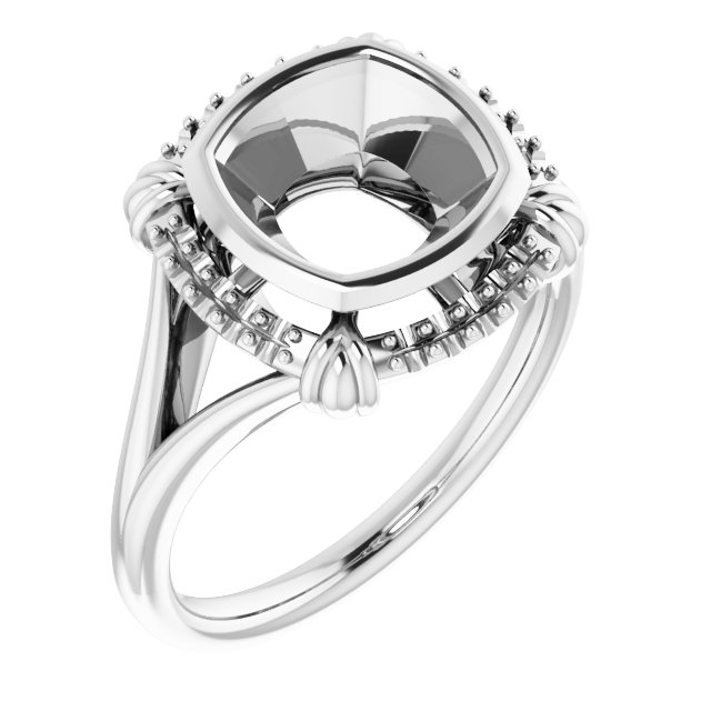 Bezel-Set Halo-Style Ring