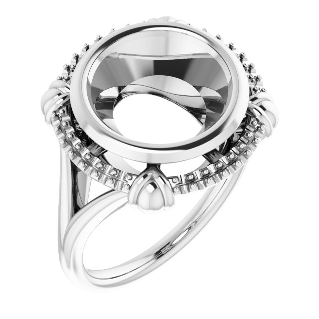 Bezel-Set Halo-Style Ring