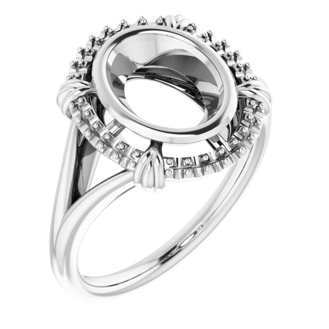 Bezel-Set Halo-Style Ring