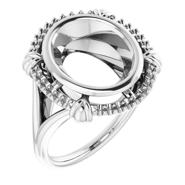 Bezel-Set Halo-Style Ring