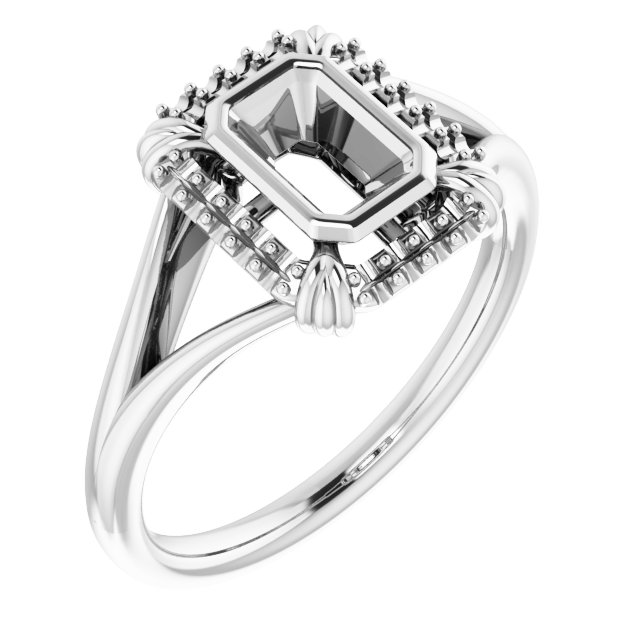 Bezel-Set Halo-Style Ring