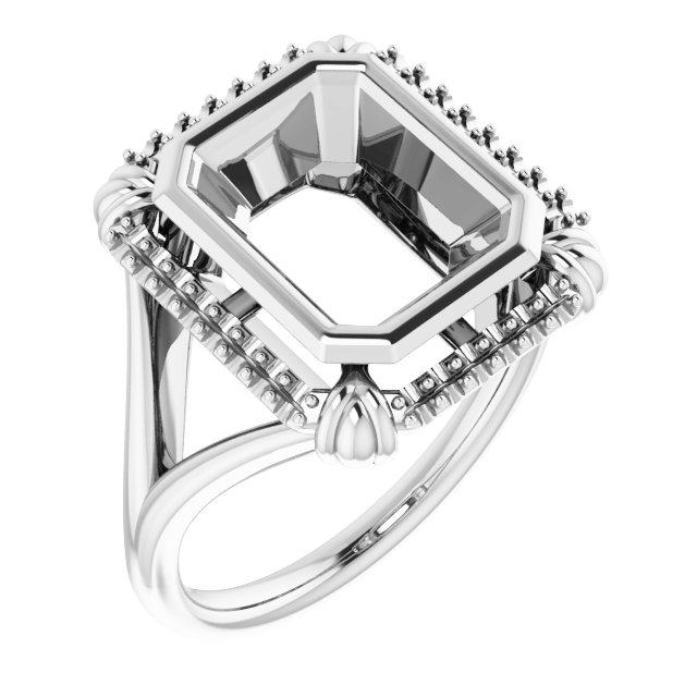 Bezel-Set Halo-Style Ring