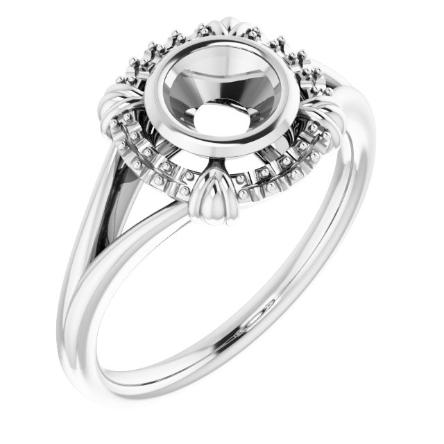 Bezel-Set Halo-Style Ring