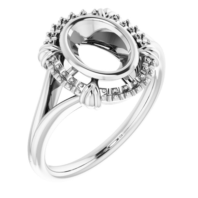 Bezel-Set Halo-Style Ring
