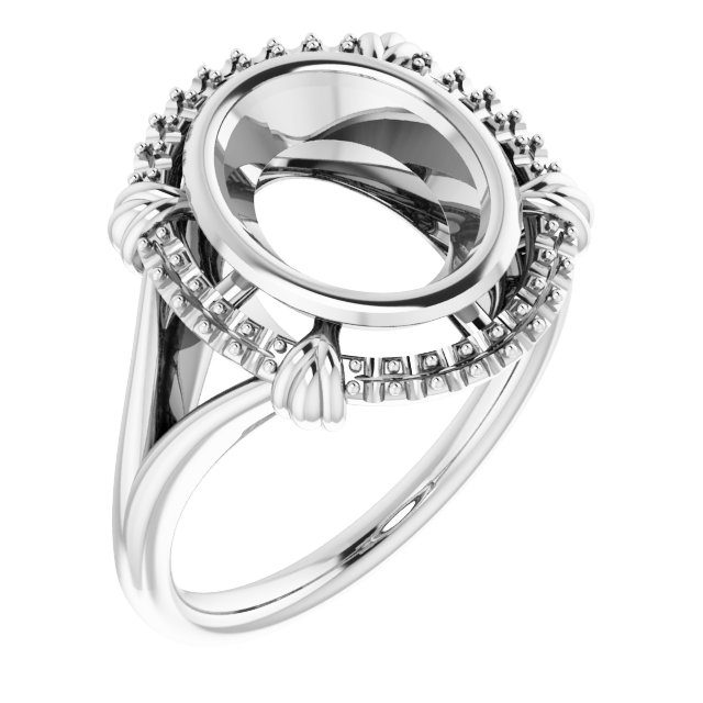Bezel-Set Halo-Style Ring