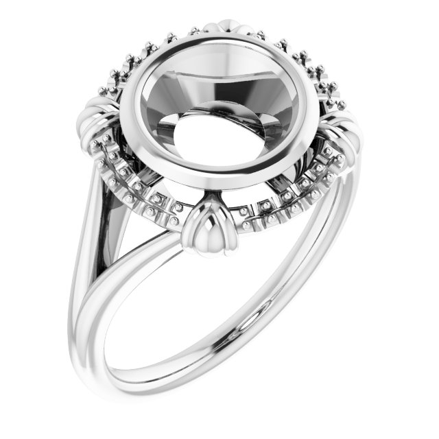 Bezel-Set Halo-Style Ring