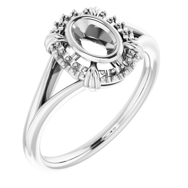 Bezel-Set Halo-Style Ring