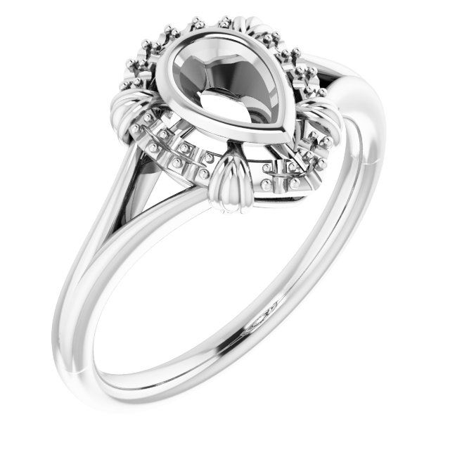 Bezel-Set Halo-Style Ring