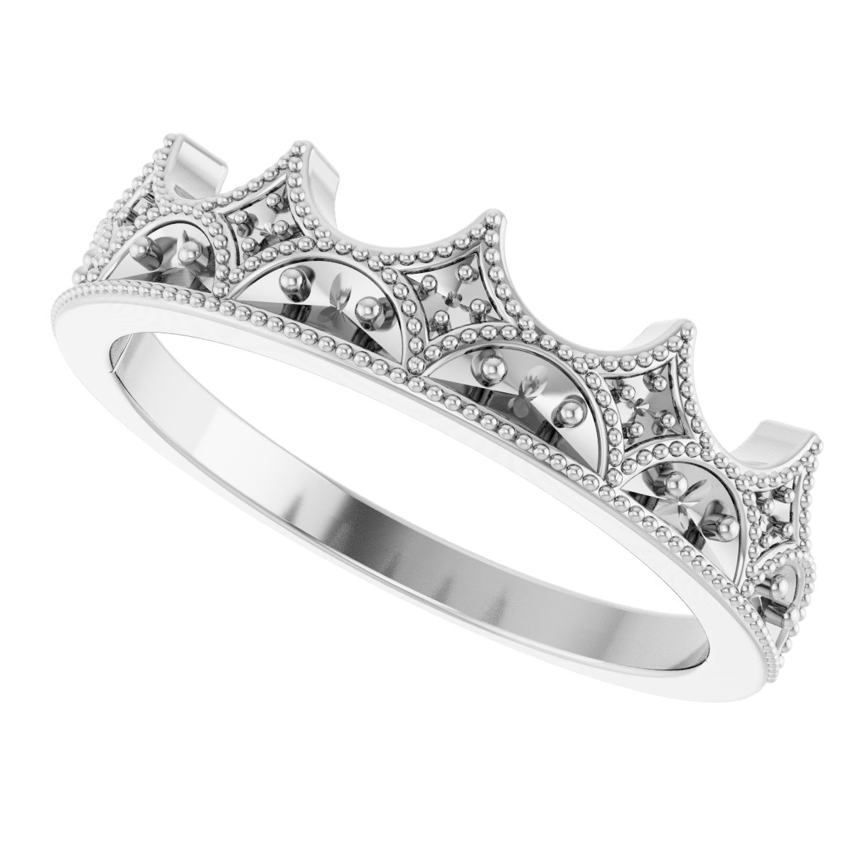 Sterling Silver 1/10 CTW Natural Diamond Crown Ring
