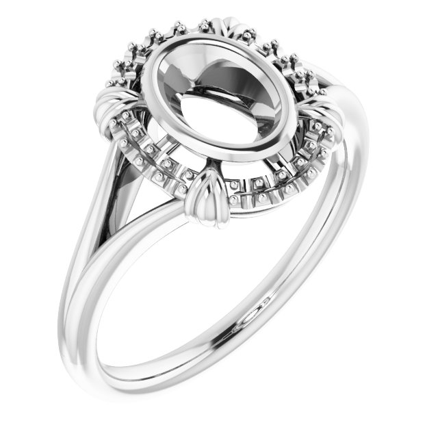 Bezel-Set Halo-Style Ring