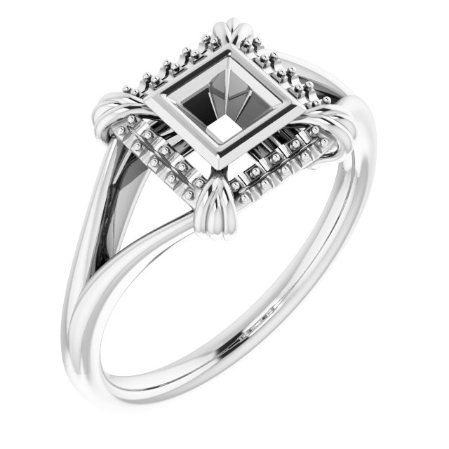 Bezel-Set Halo-Style Ring