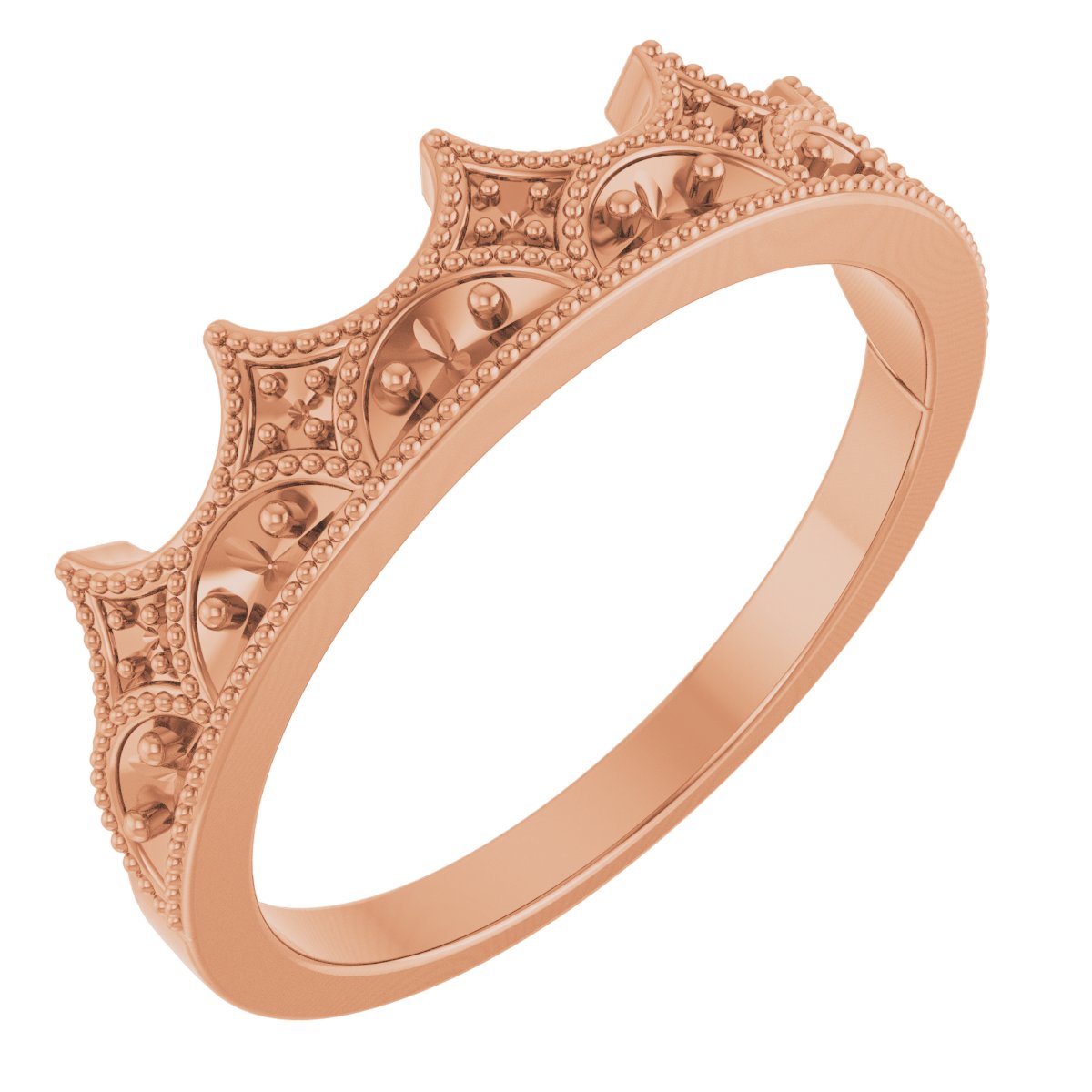 14K Rose 1/8 CTW Diamond Crown Ring