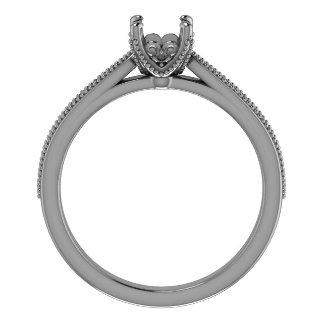 4 mm Square Engagement Ring Mounting view 2