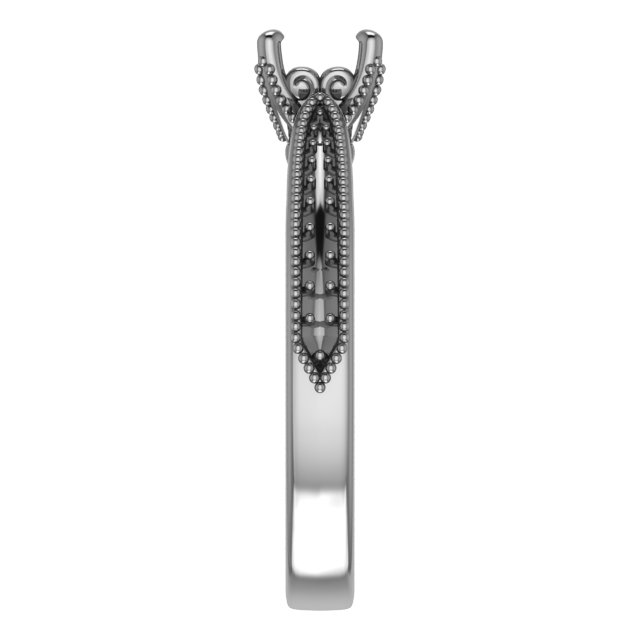 4 mm Square Engagement Ring Mounting view 4