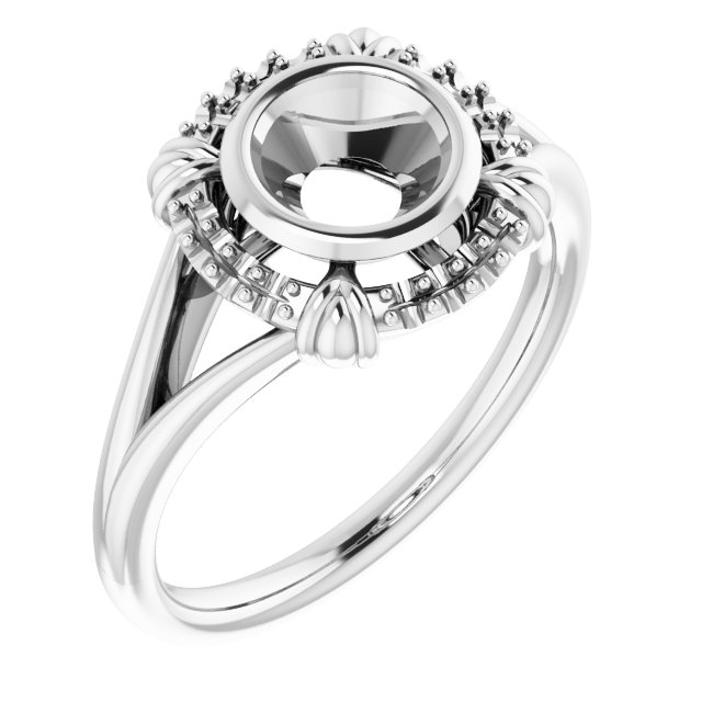 Bezel-Set Halo-Style Ring