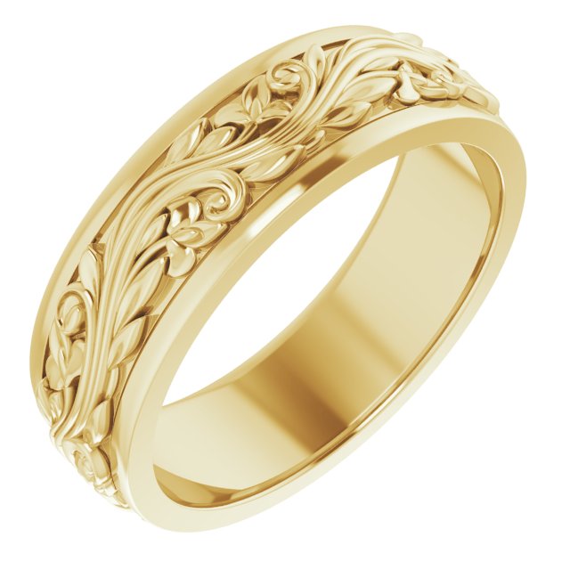 14K Yellow 7 mm Sculptural Band Size 11.5