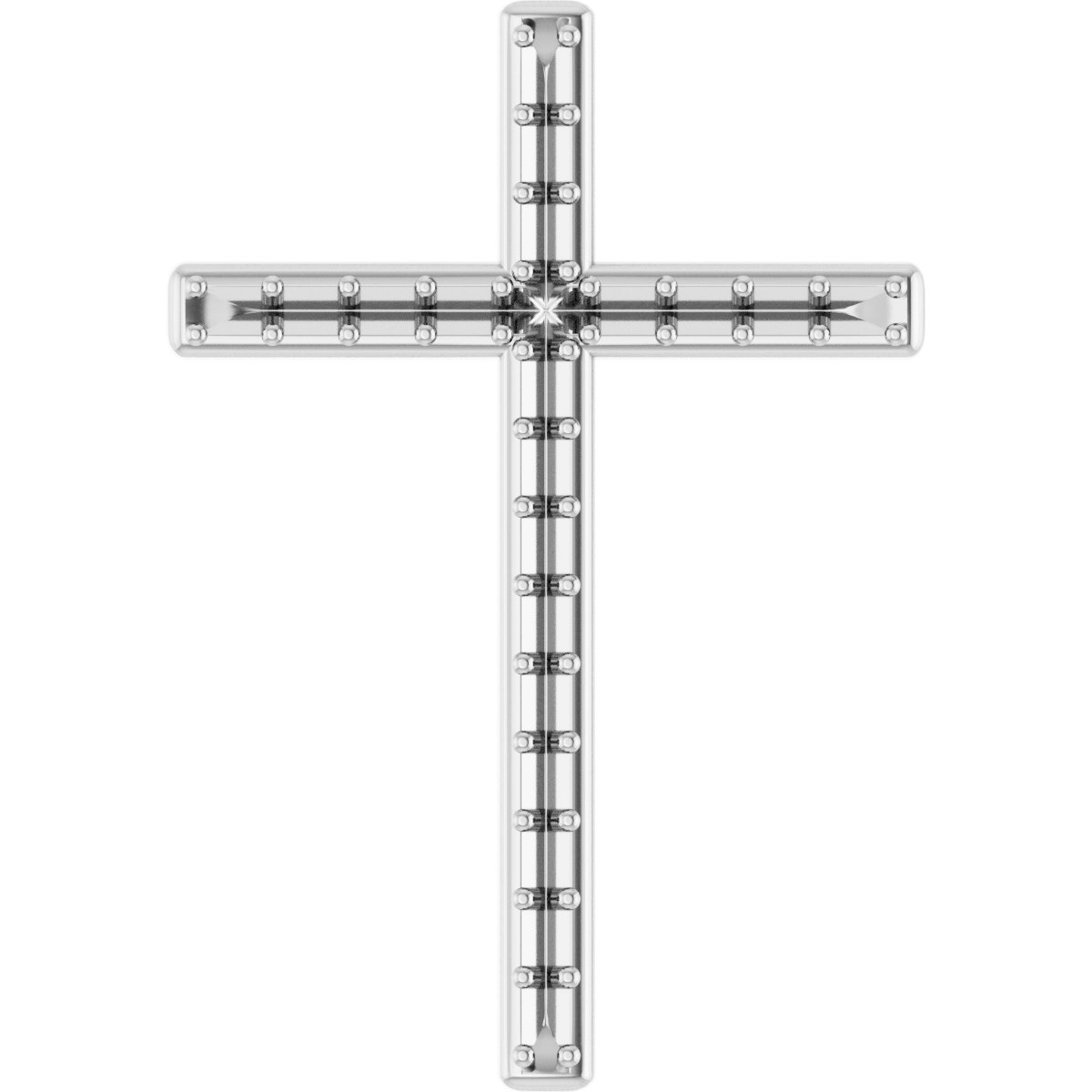 14K White 1 CTW Natural Diamond Cross Pendant