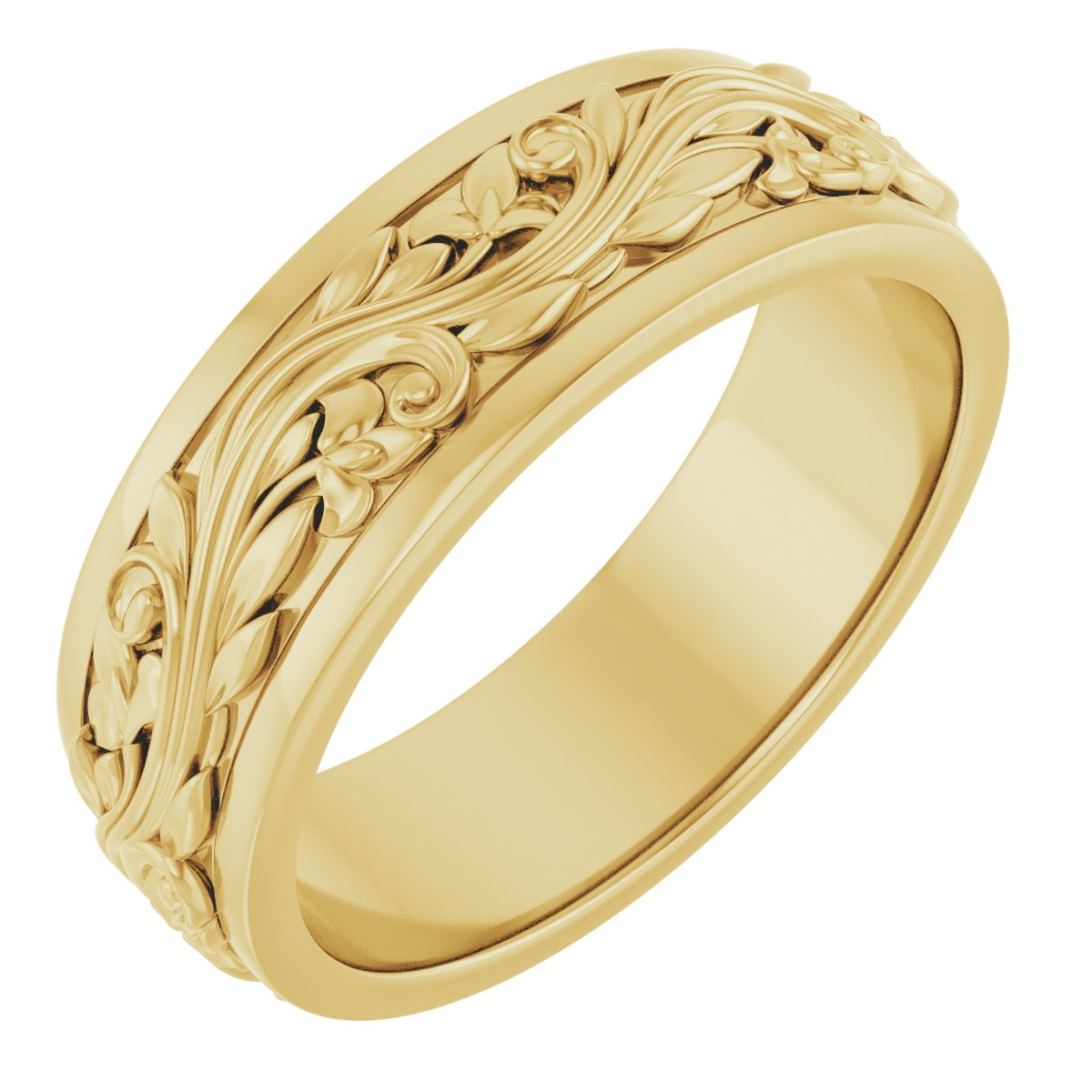 14K Yellow 7 mm Sculptural Band Size 11