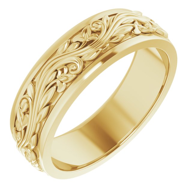 14K Yellow 7 mm Sculptural Band Size 12