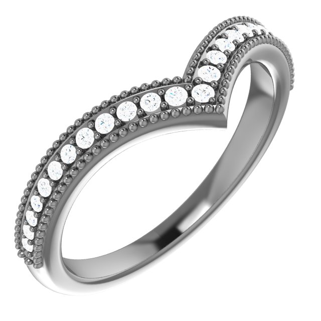 Accented Stackable "V" Ring