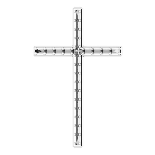 14K White 1/2 CTW Natural Diamond Cross Pendant