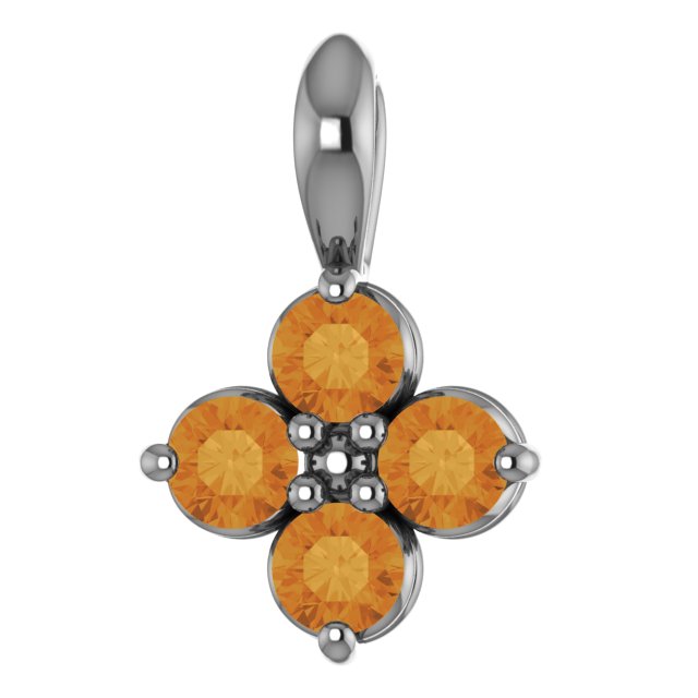 Sterling Silver Youth Imitation Citrine Pendant
