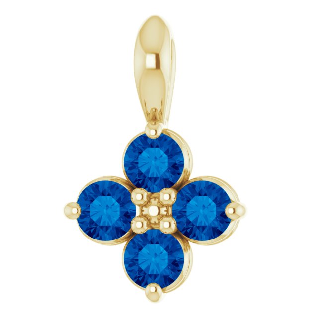 14K Yellow Natural Blue Sapphire Youth Pendant