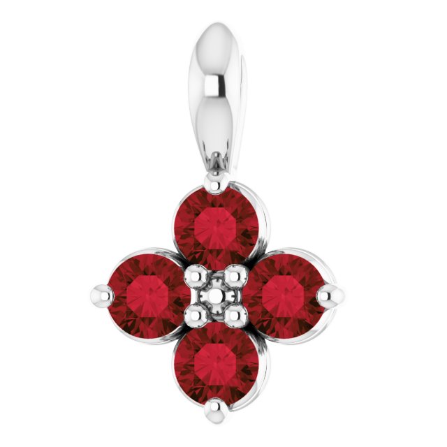 Sterling Silver Youth Imitation Mozambique Garnet Pendant