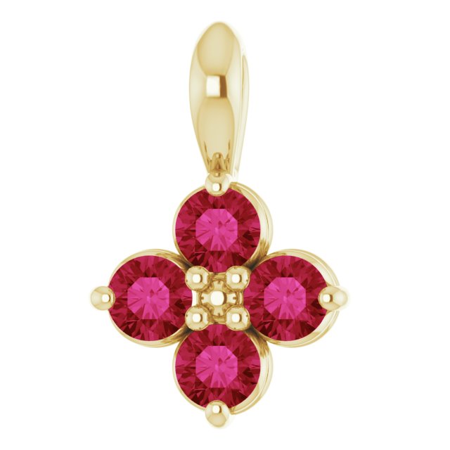 14K Yellow Natural Ruby Youth Pendant