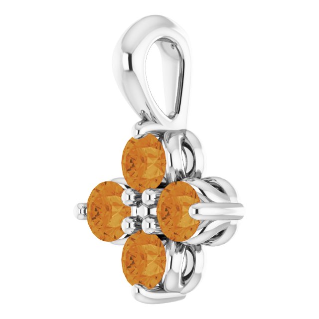 Sterling Silver Youth Imitation Citrine Pendant