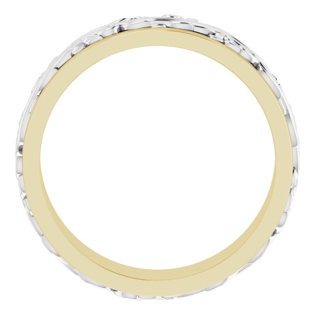 14K Yellow/White 7 mm Sculptural Band Size 12