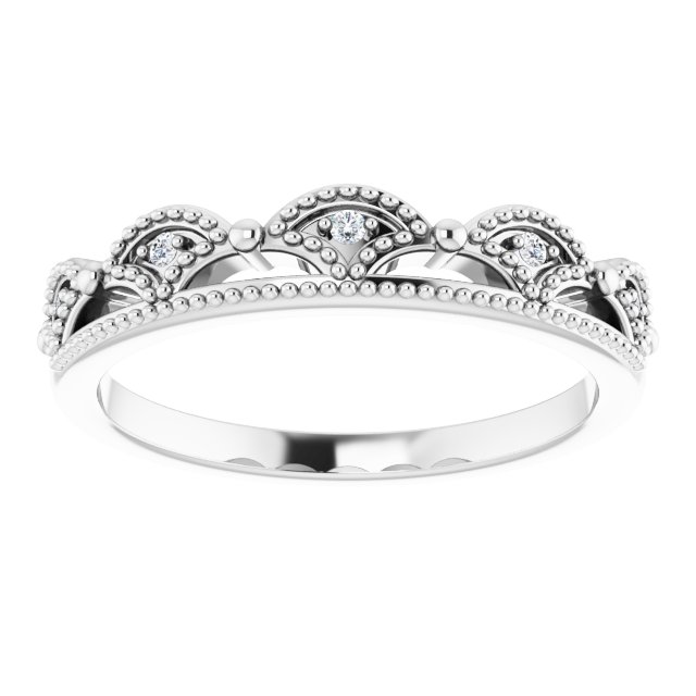Sterling Silver .04 CTW Natural Diamond Crown Ring 