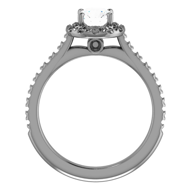 14K White 6.5 mm Round Forever One™ Moissanite & 7/8 CTW Diamond Engagement Ring