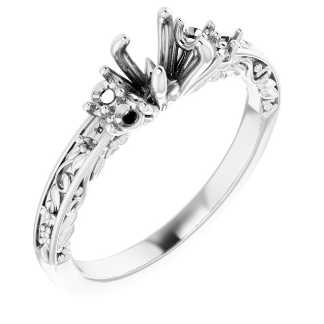 Accented Sculptural Engagement Ring or Band