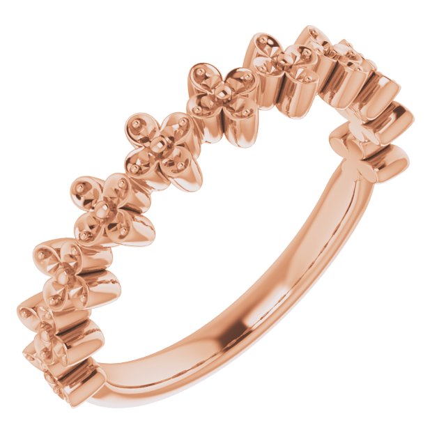 14K Rose 1/6 CTW Diamond Stackable Clover Ring