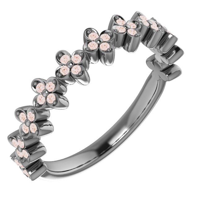 14K Rose 1/6 CTW Diamond Stackable Clover Ring  