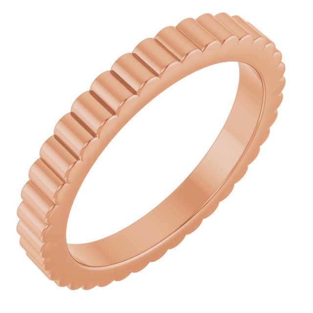 14K Rose 2.5 mm Grooved Band Size 5