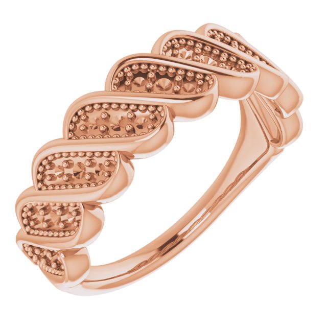 14K Rose 1/4 CTW Diamond Stackable Ring