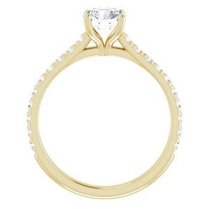14K Yellow 6.5 mm Round Forever One™ Moissanite & 3/8 CTW Diamond Engagement Ring