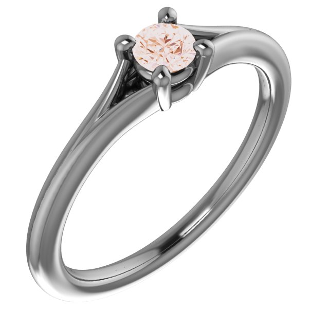 14K Rose 1/10 CT Diamond Youth Solitaire Ring