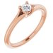 14K Rose 1/10 CT Natural Diamond Youth Solitaire Ring