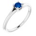 Sterling Silver Imitation Blue Sapphire Youth Solitaire Ring