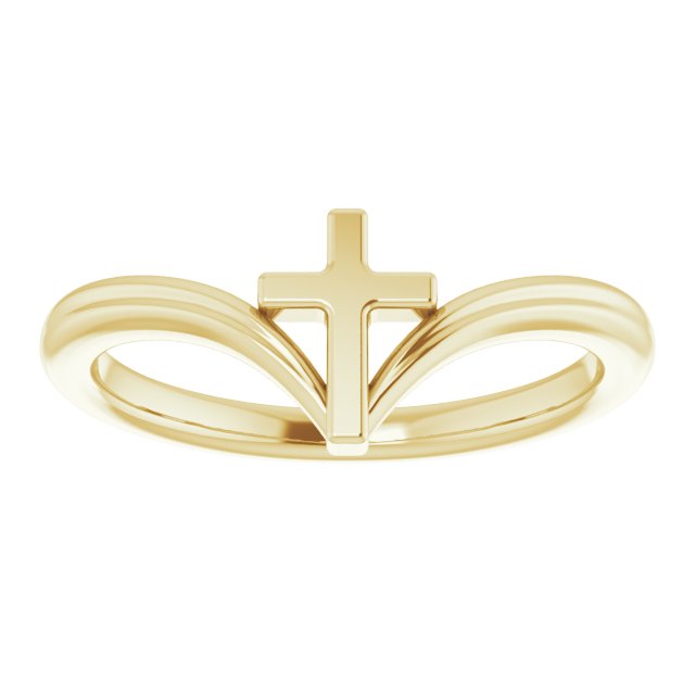 14K Yellow Cross Ring  