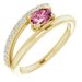 14K Yellow Natural Pink Tourmaline & 1/8 CTW Natural Diamond Ring